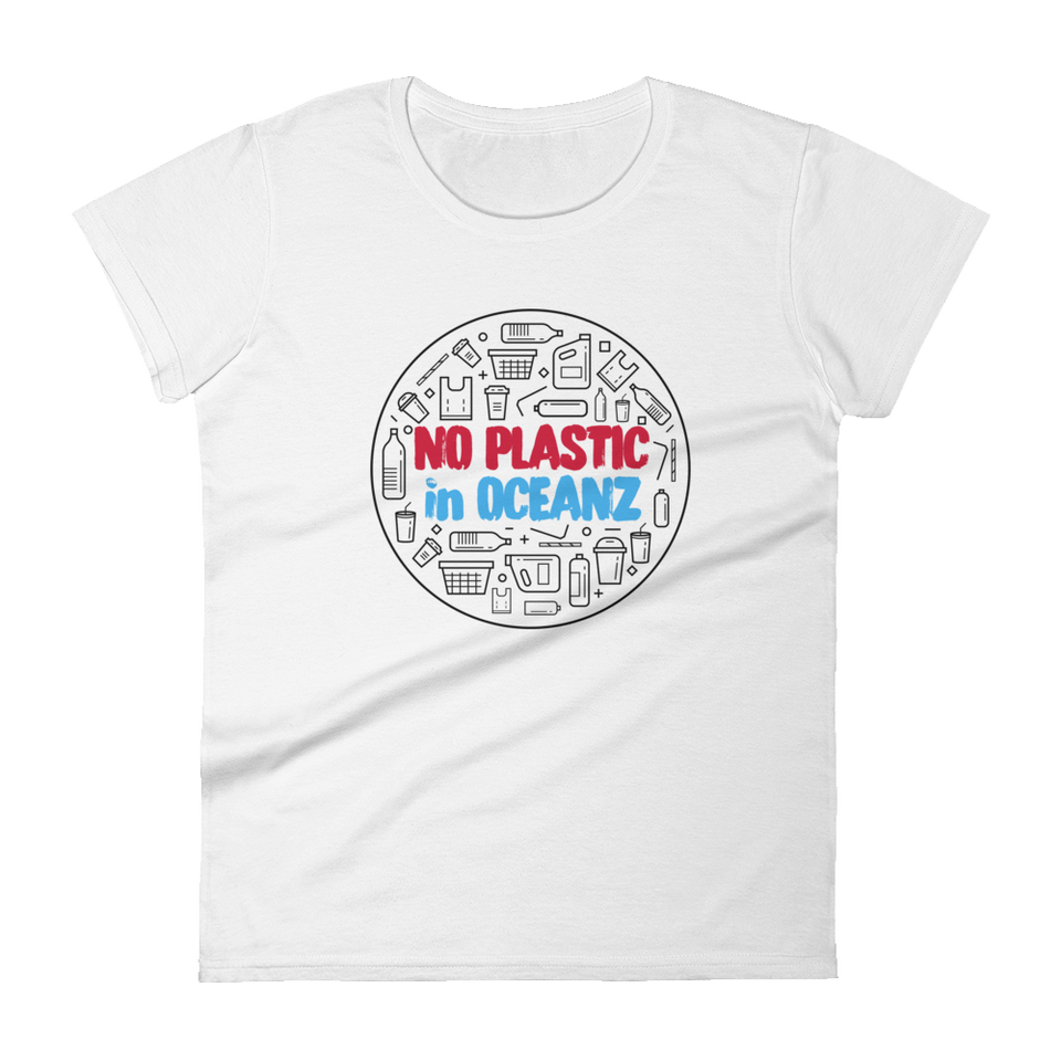 No Plastic in Oceanz Women's T-shirt - White